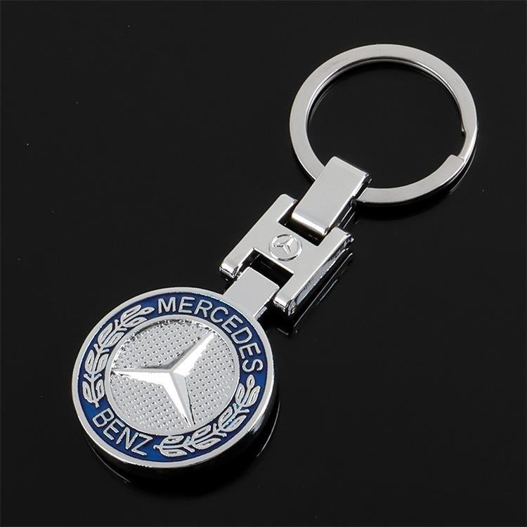 1 pcs High Quality Blue & Silver Mercedes Benz Metal Keychain - Image 2