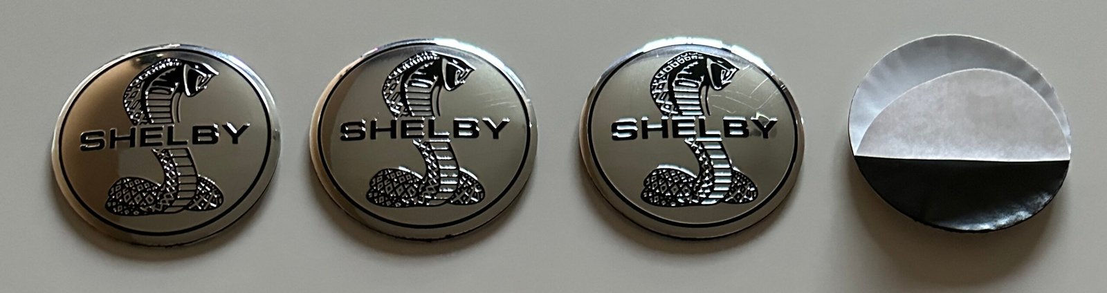 4 pcs (Set) 56mm - 2.20inch Silver Shelby Wheel Center Hub Caps Stickers - Image 5