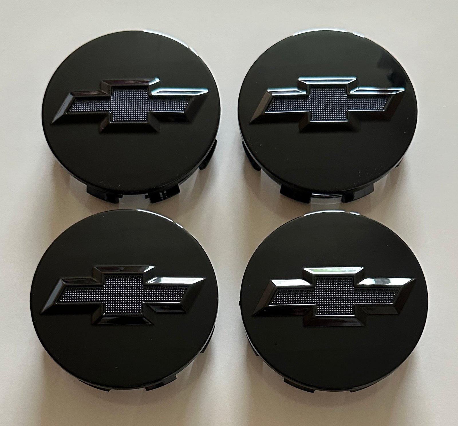 4 pcs (Set) 83mm - 3.26inch Black Chevrolet Wheel Center Hub Caps