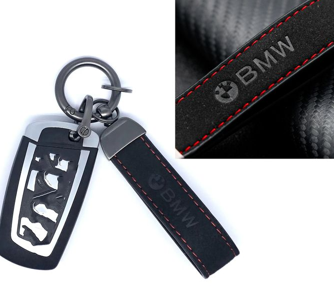 1 pcs High Quality Alcantara BMW Keychain - Image 3