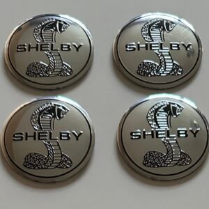 4 pcs (Set) 56mm - 2.20inch Silver Shelby Wheel Center Hub Caps Stickers