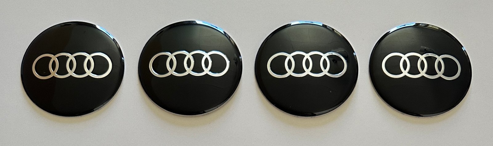 4 pcs (Set) 65mm - 2.56inch Black Audi Wheel Center Hub Caps Stickers - Image 4