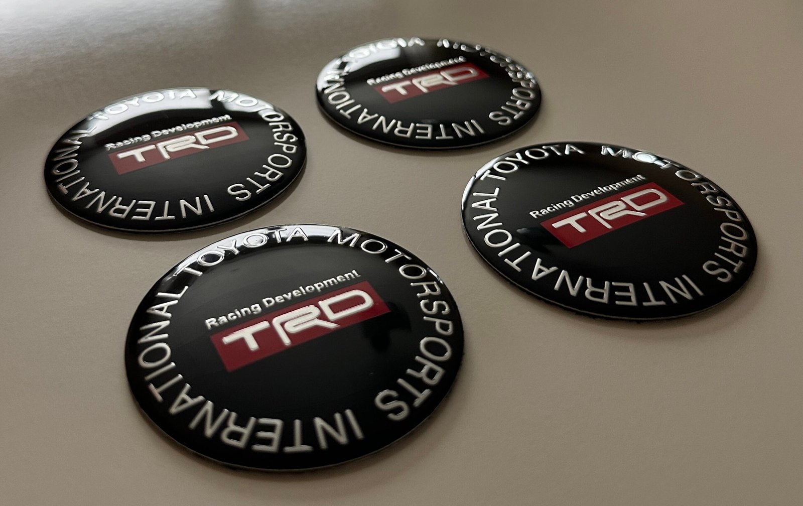 4 pcs (Set) 56mm - 2.20inch Black Toyota TRD Wheel Center Hub Caps Stickers - Image 2