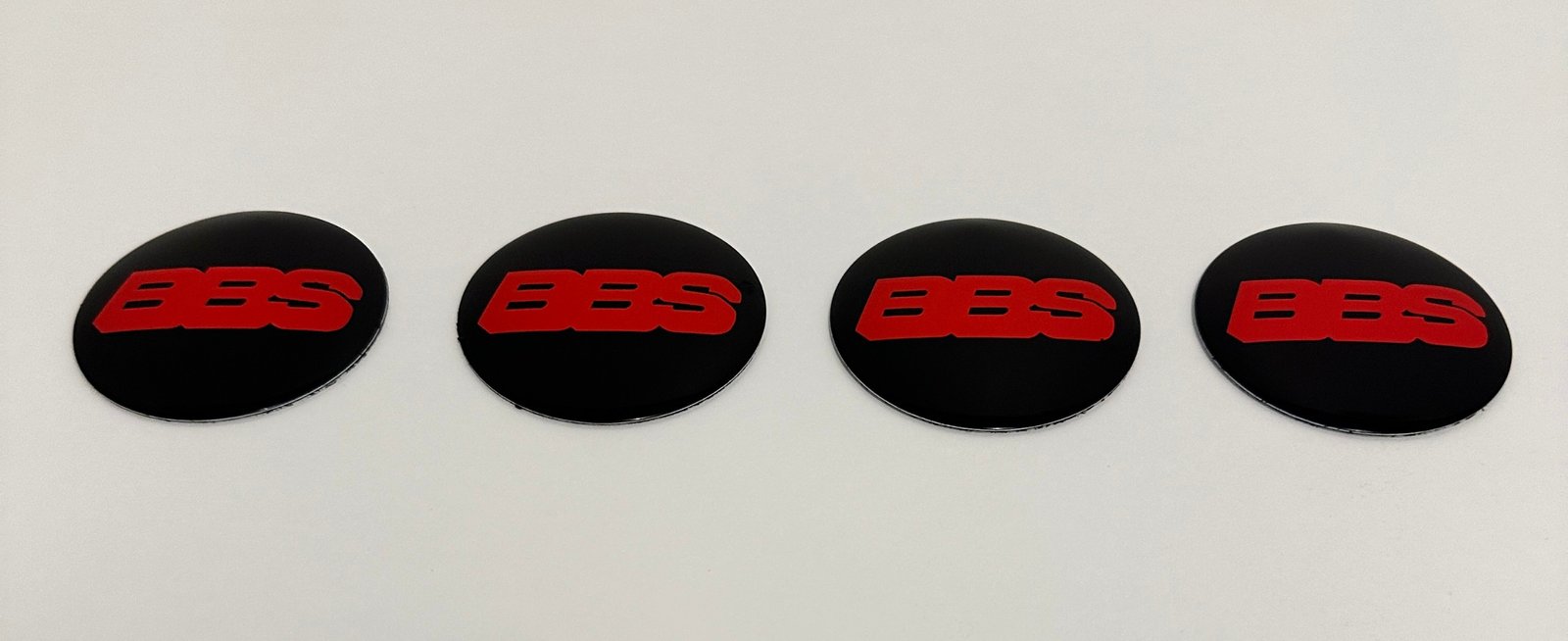 4 pcs (Set) 56mm - 2.20inch Black & Red BBS Wheel Center Hub Caps Stickers NOT EPOXY - Image 4