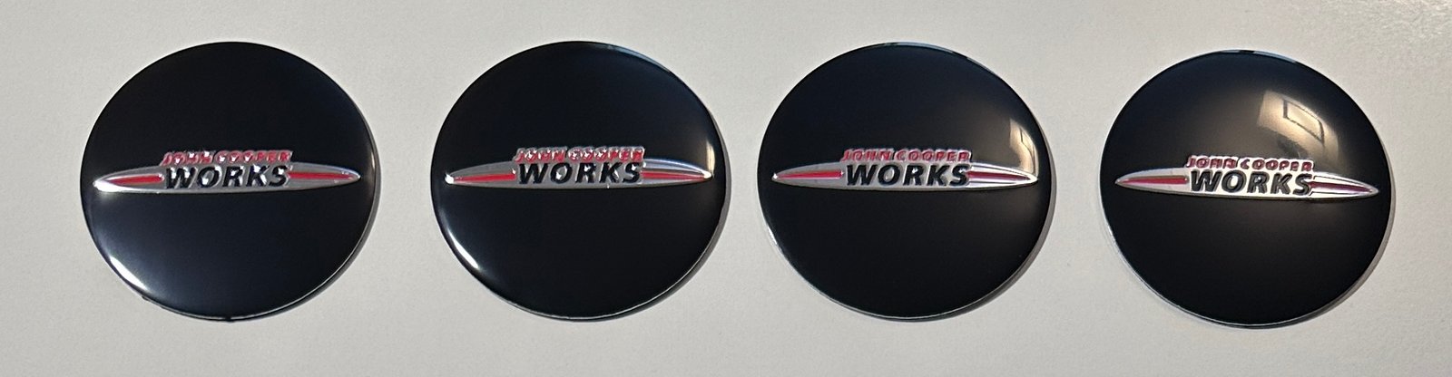 4 pcs (Set) 56mm - 2.20inch Black John Cooper Works Wheel Center Hub Caps Stickers - Image 4