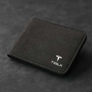 1 pcs Black Suede Car Document Storage Wallet – Tesla Model 3/X/S/Y Logo Wallet, ID Card & Driver’s License Holder, Organizer Bag