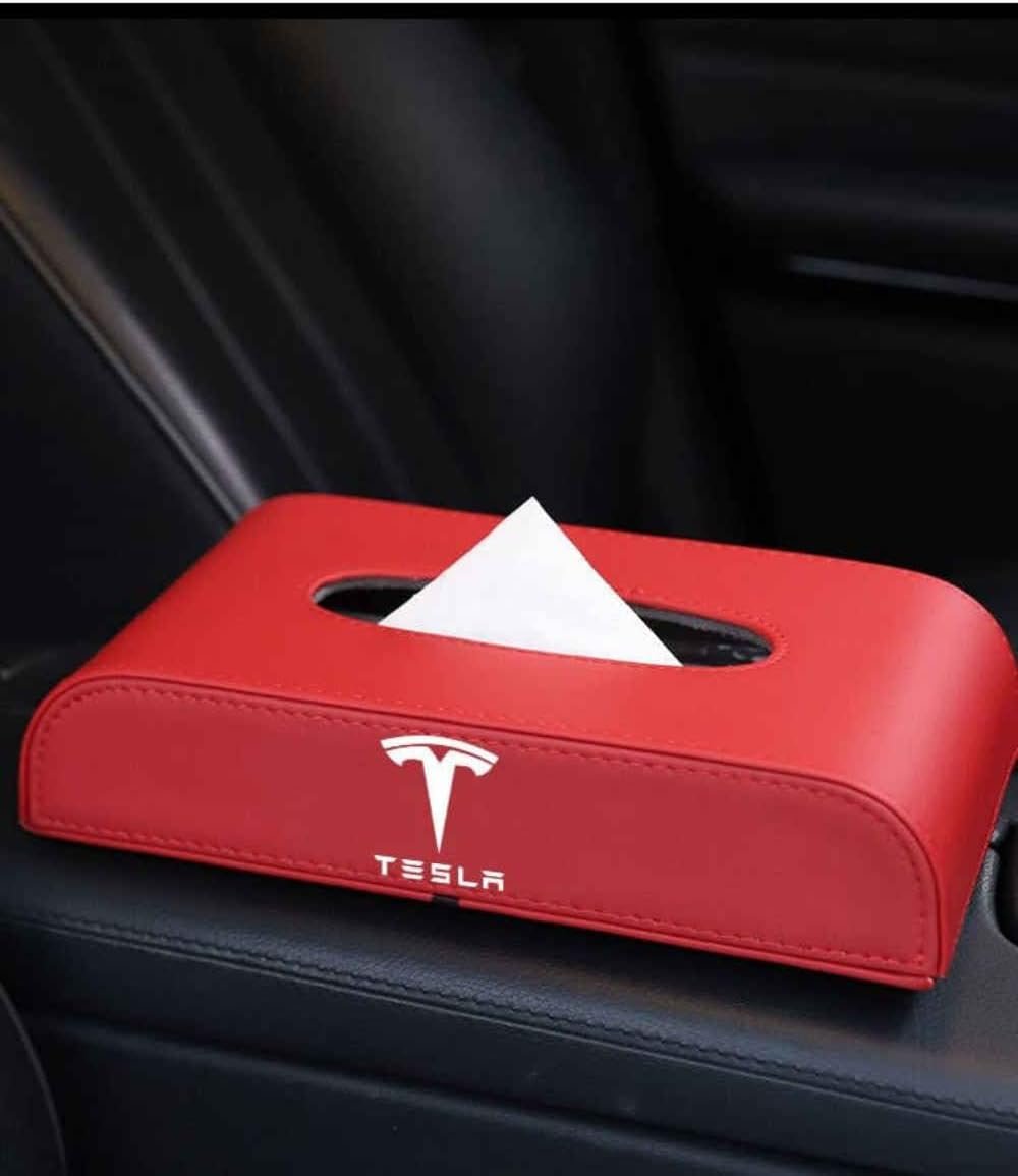 1 pcs Tissue Box for Tesla Model 3/Y/S/X - Red Armrest Box - Image 3