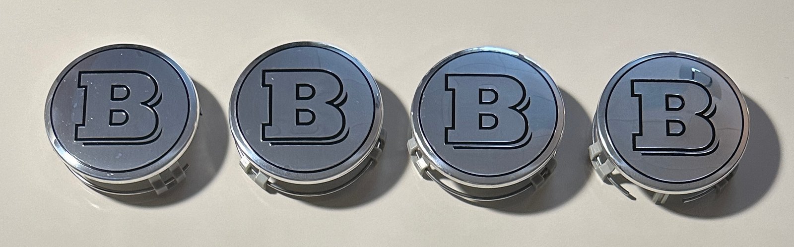 4 pcs (Set) 75mm - 2.95inch Silver Brabus Wheel Center Hub Caps - Image 4
