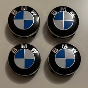 4 pcs (Set) 56mm - 2.20inch Blue & White BMW Wheel Center Hub Caps