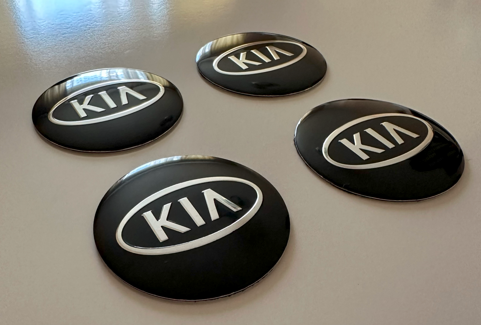 4 pcs (Set) 56mm - 2.20inch Black Kia Wheel Center Hub Caps Stickers - Image 2