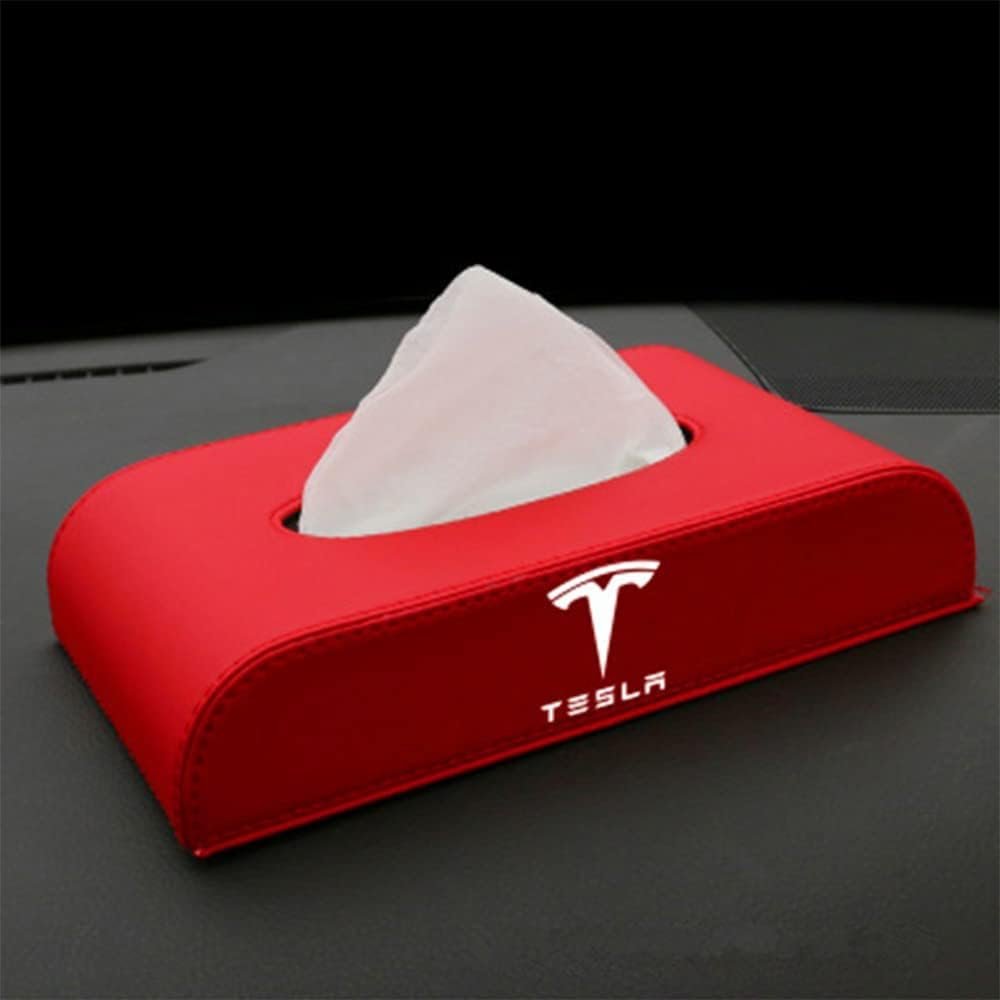 1 pcs Tissue Box for Tesla Model 3/Y/S/X - Red Armrest Box - Image 2