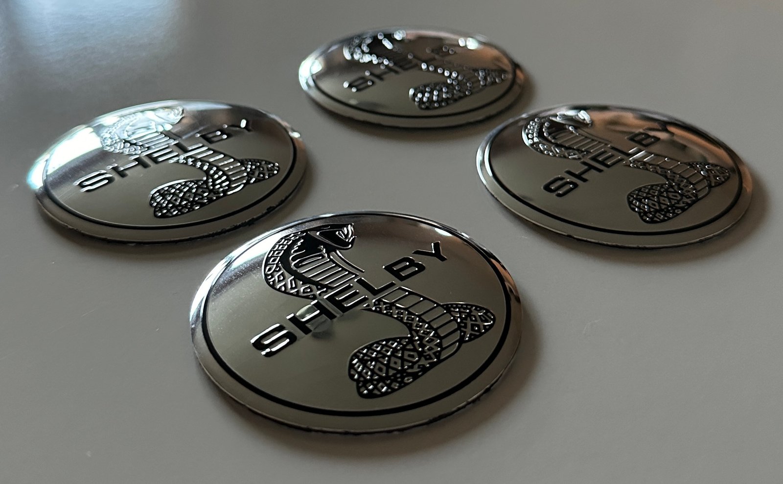 4 pcs (Set) 56mm - 2.20inch Silver Shelby Wheel Center Hub Caps Stickers - Image 2