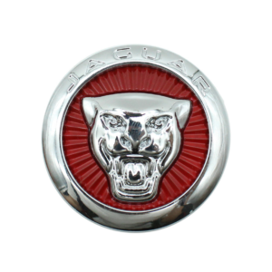 1 pcs 70mm Red & Silver Jaguar Logo Hood Emblem