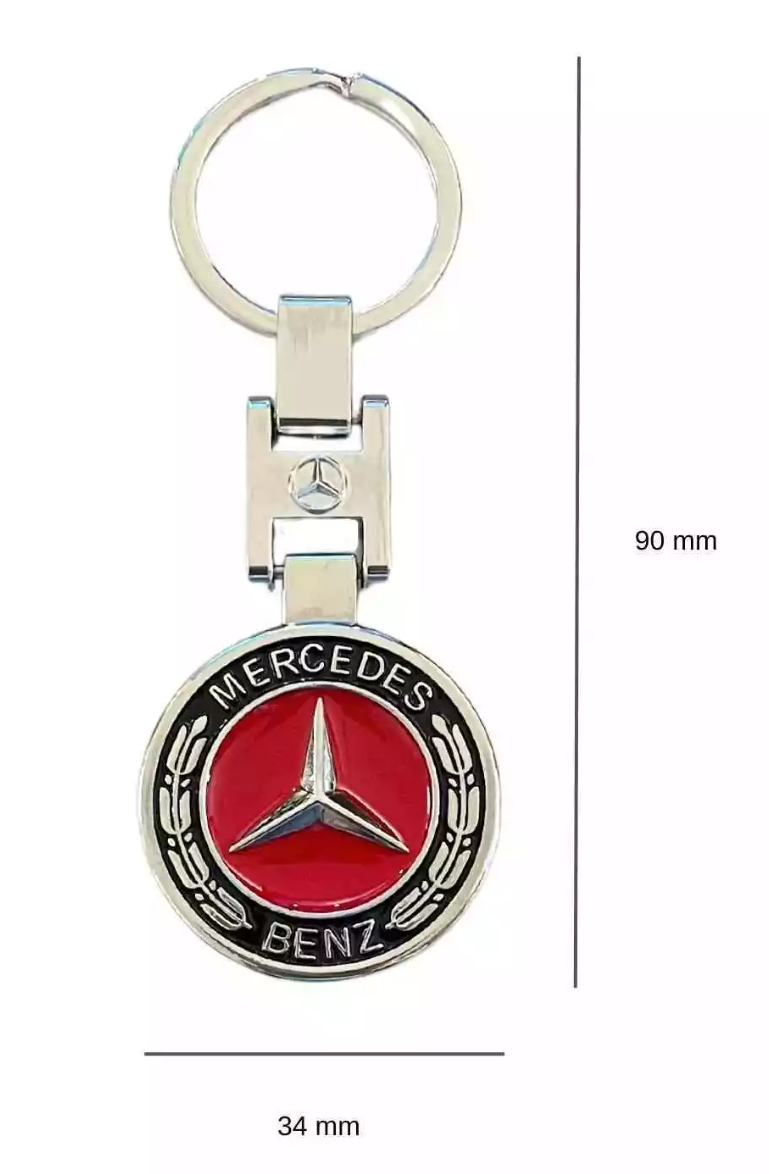 1 pcs High Quality Black & Red Mercedes Benz Metal Keychain - Image 3