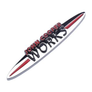 1 pcs Silver Glossy 3D Mini Cooper John Cooper Works Metal Emblem Small Sticker