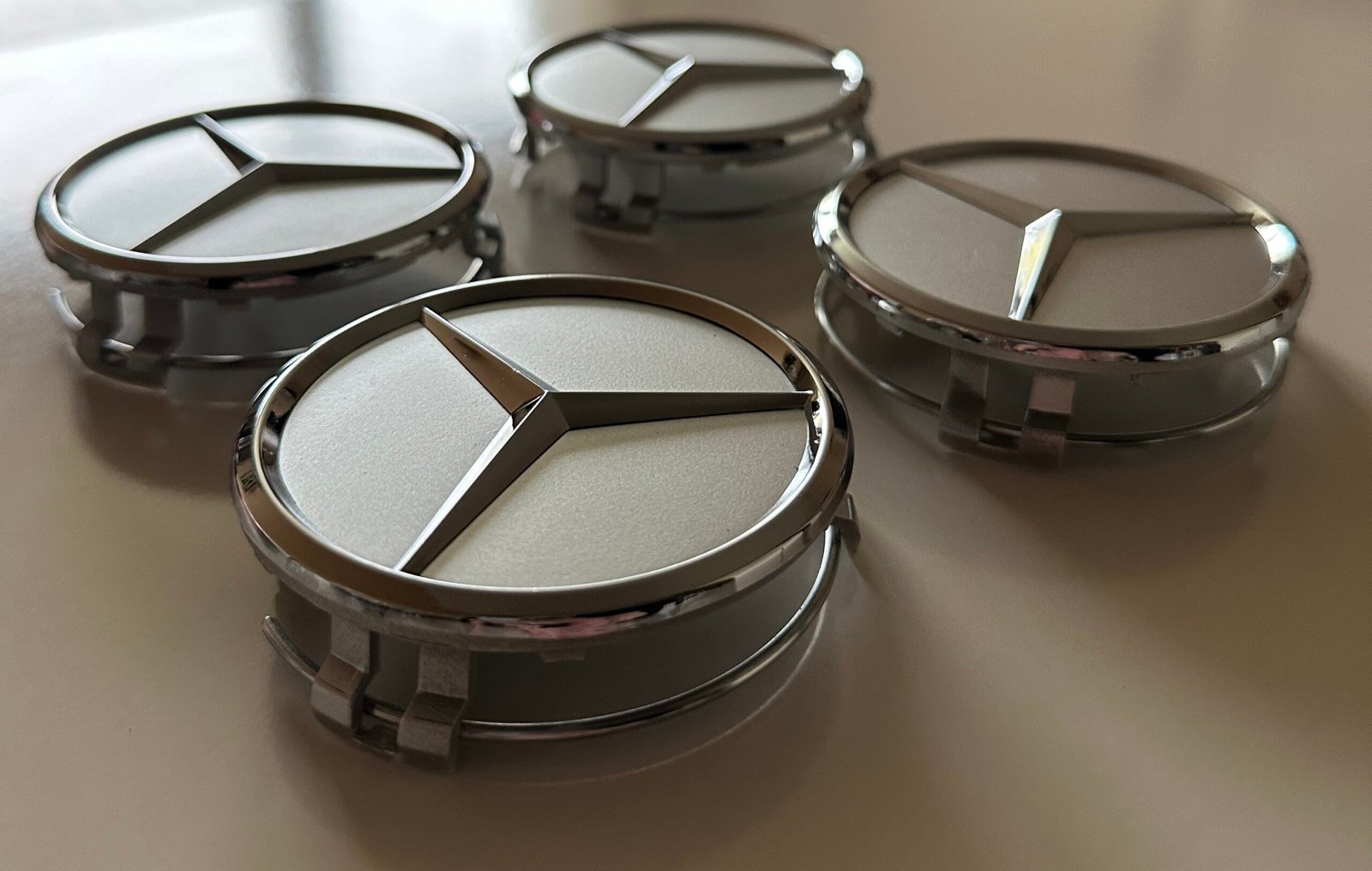 4 pcs (Set) 75mm - 2.95inch Silver Mercedes Benz Wheel Center Hub Caps - Image 2