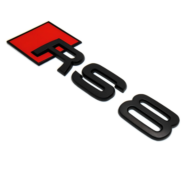1 pcs Black Audi RS8 Metal Emblem Sticker - Image 2