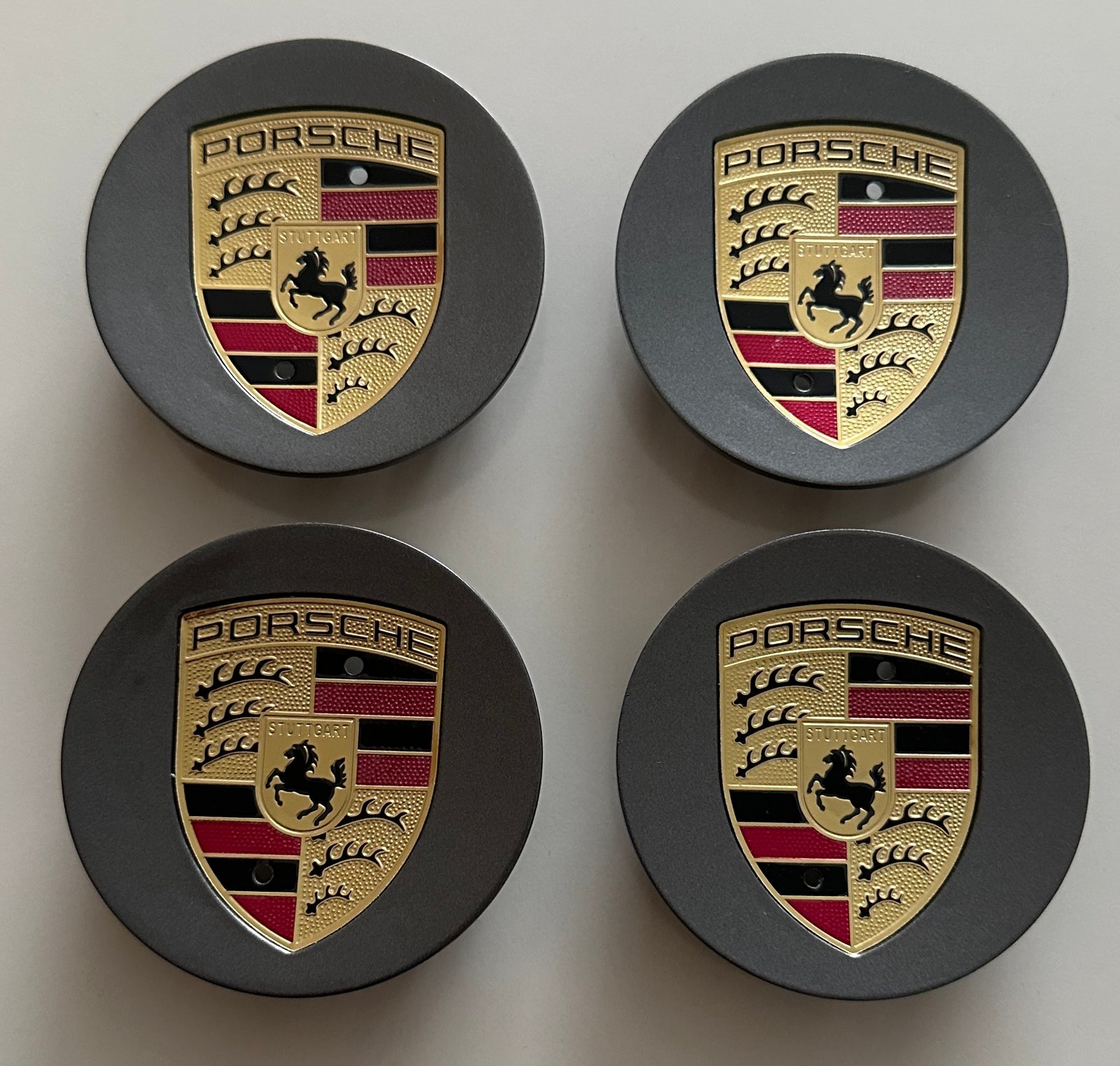 4 pcs (Set) 76mm - 2.99inch Gray Porsche Wheel Center Hub Caps