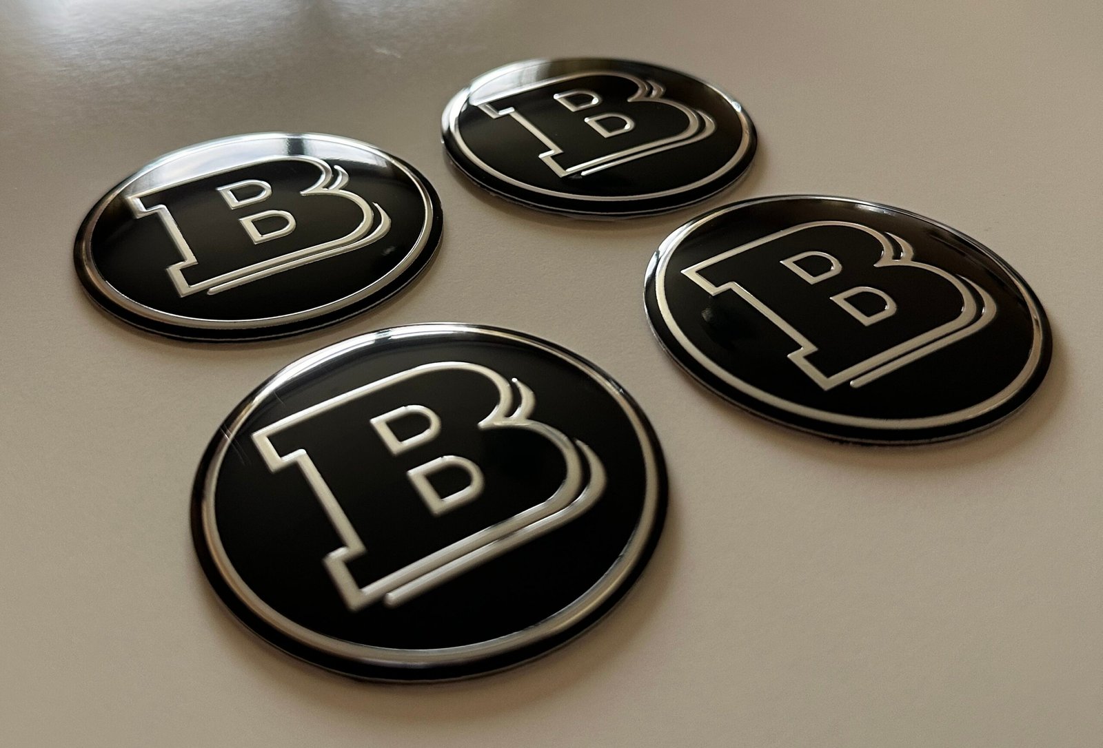 4 pcs (Set) 56mm - 2.20inch Black BRABUS Wheel Center Hub Caps Stickers - Image 2