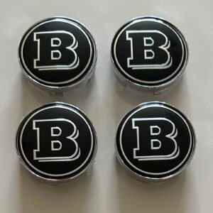 4 pcs (Set) 60mm - 2.36inch Black Brabus Wheel Center Hub Caps