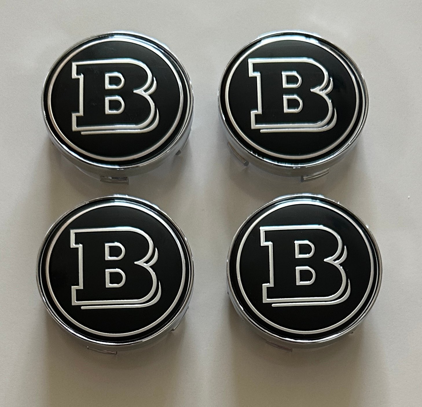 4 pcs (Set) 60mm - 2.36inch Black Brabus Wheel Center Hub Caps