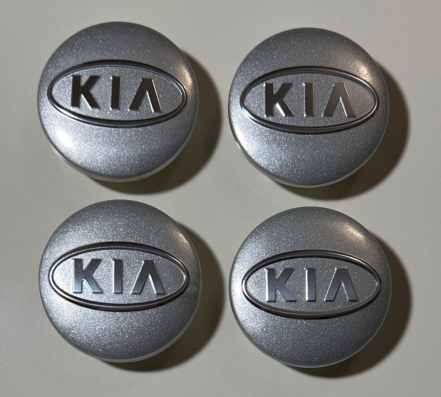 4 pcs (Set) 58mm - 2.28inch Silver KIA Wheel Center Hub Caps