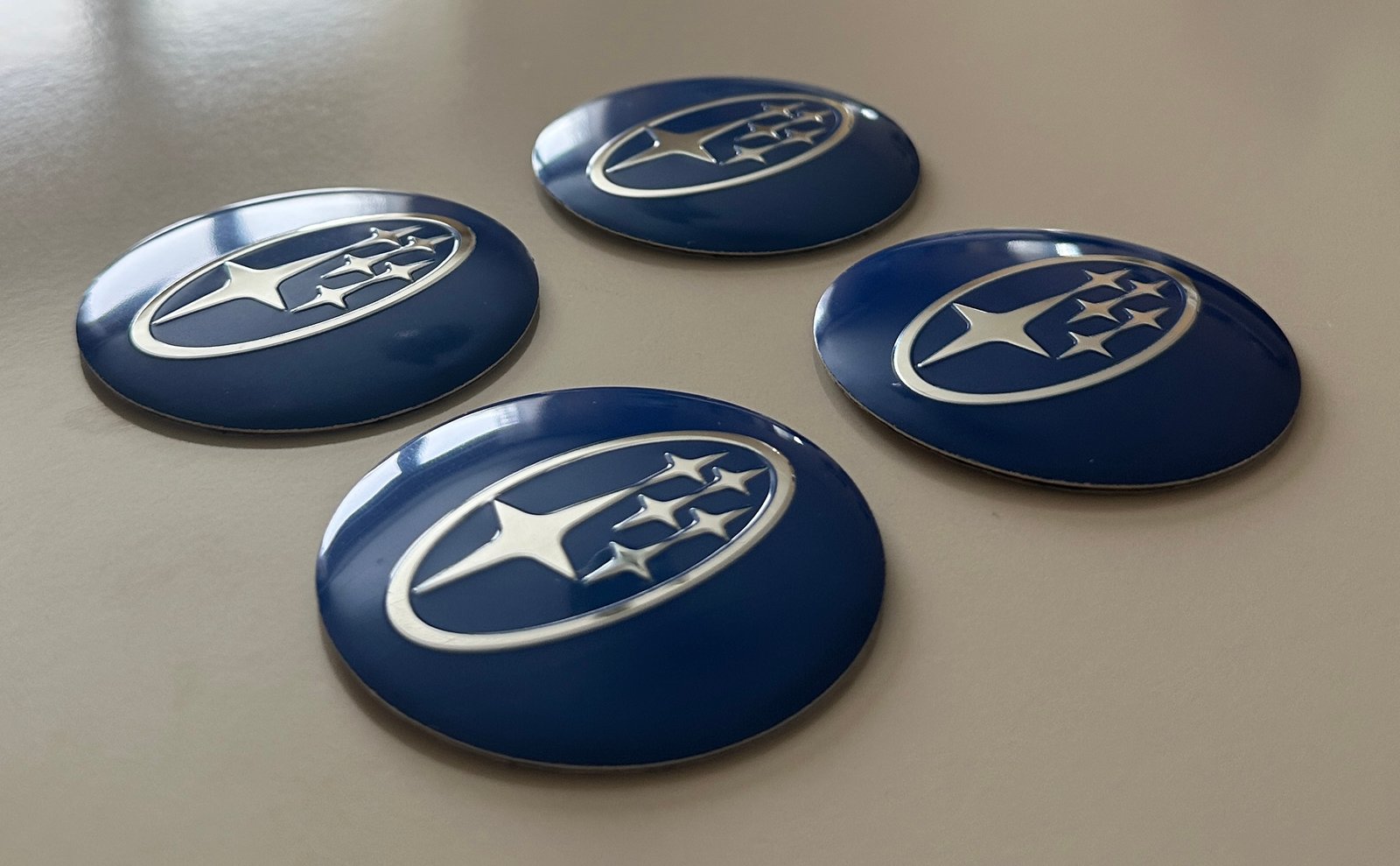 4 pcs (Set) 56mm - 2.20inch Blue Subaru Wheel Center Hub Caps Stickers - Image 2