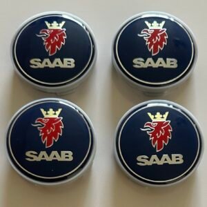 4 pcs (Set) 63mm - 2.48inch Dark Blue SAAB Wheel Center Hub Caps