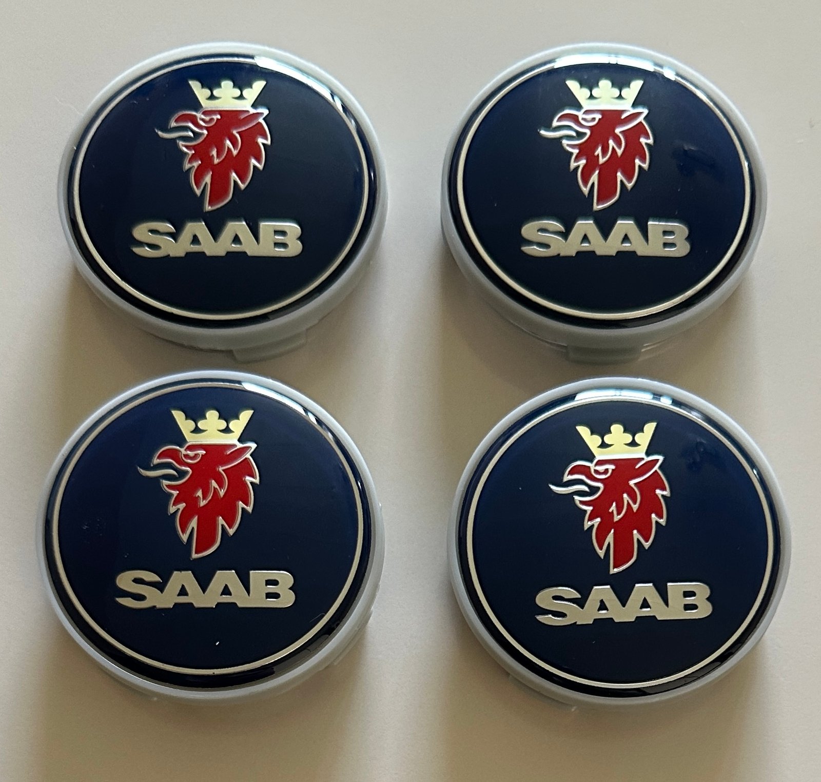 4 pcs (Set) 63mm - 2.48inch Dark Blue SAAB Wheel Center Hub Caps
