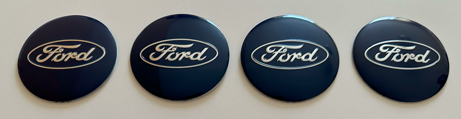 4 pcs (Set) 56mm - 2.20inch Dark Blue Ford Wheel Center Hub Caps Stickers - Image 4