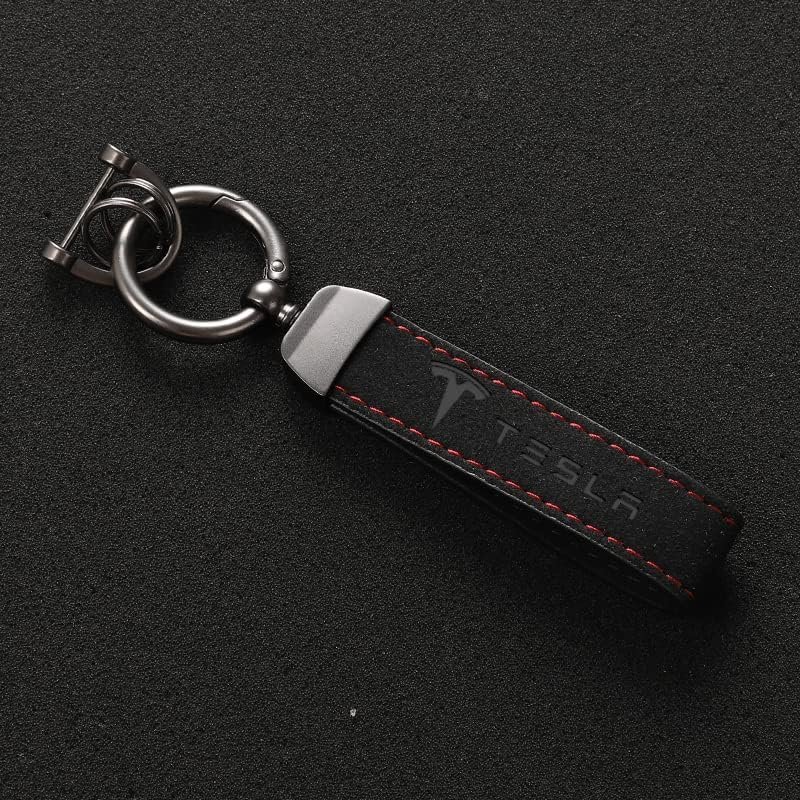1 pcs High Quality Alcantara Tesla Keychain