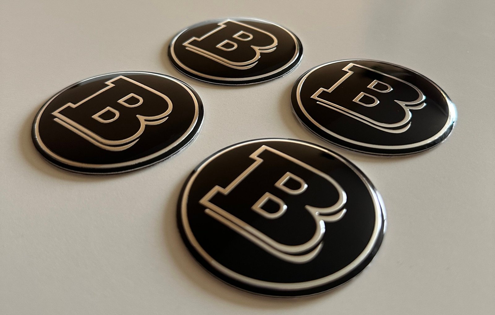 4 pcs (Set) 56mm - 2.20inch Black BRABUS Wheel Center Hub Caps Stickers - Image 3