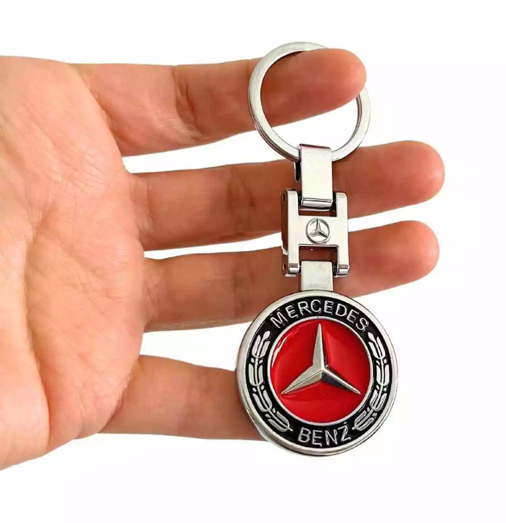 1 pcs High Quality Black & Red Mercedes Benz Metal Keychain - Image 2