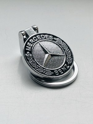 1 pcs High Quality Silver Mercedes Benz Metal Keychain - Image 2