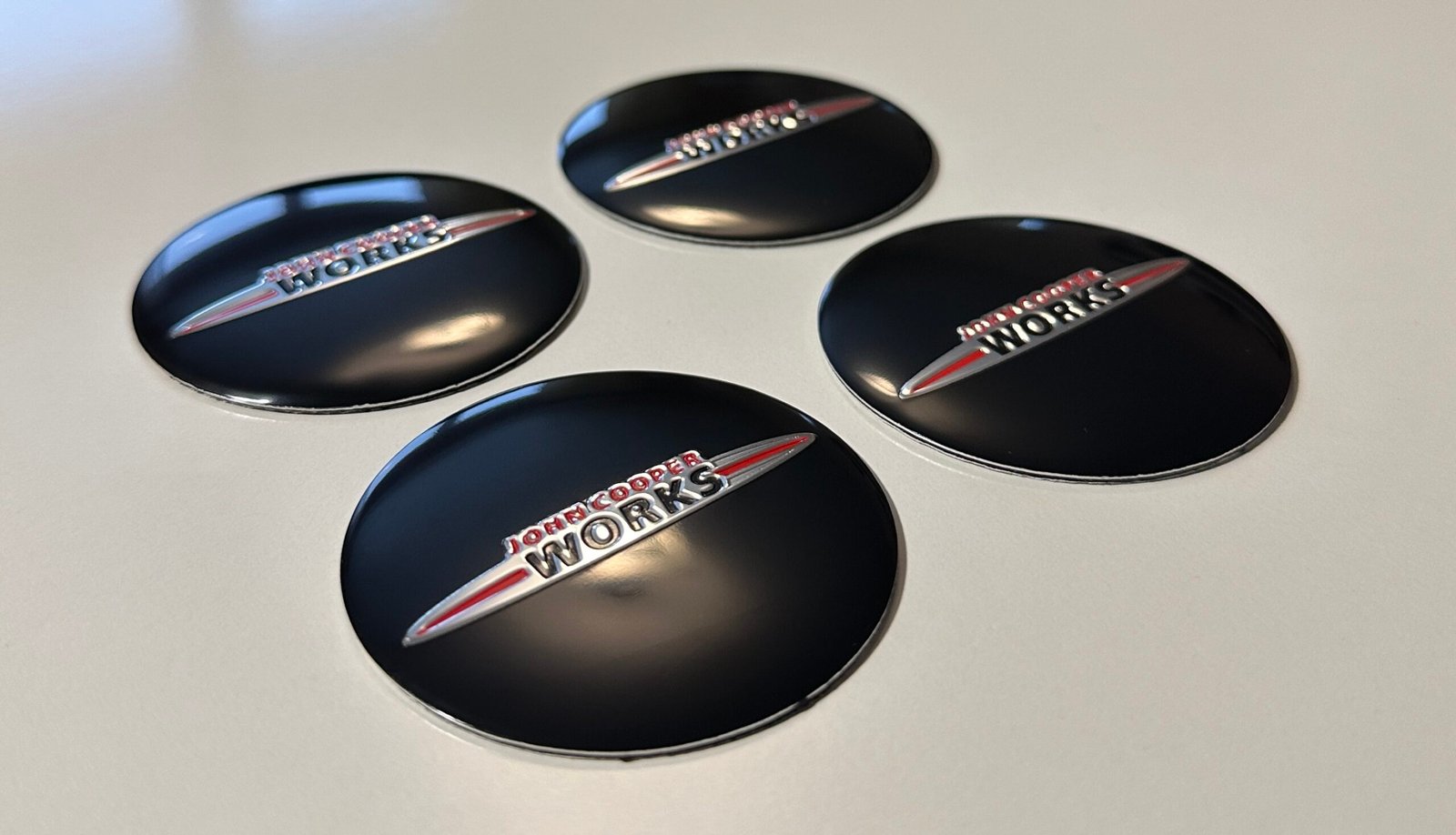 4 pcs (Set) 56mm - 2.20inch Black John Cooper Works Wheel Center Hub Caps Stickers - Image 2