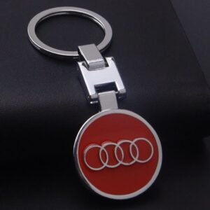 1 pcs Red High Quality Audi Metal Keychain