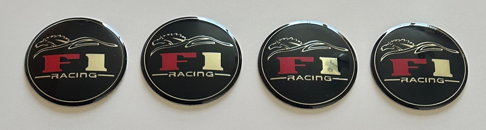 4 pcs (Set) 65mm - 2.56inch Black F1 Racing Wheel Center Hub Caps Stickers - Image 4
