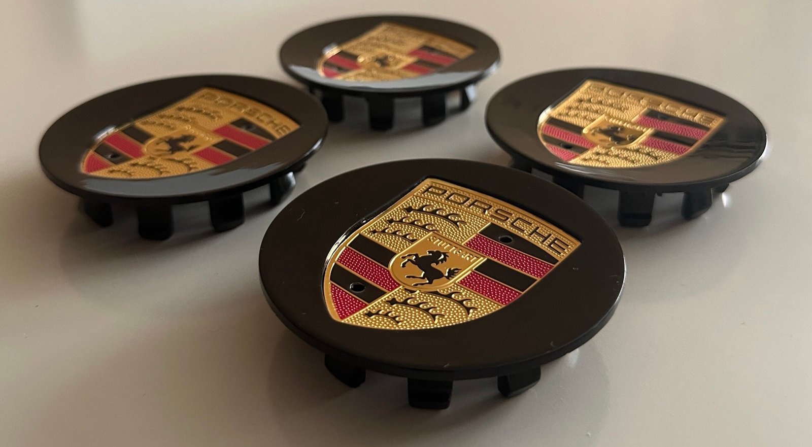 4 pcs (Set) 76mm - 2.99inch Black Porsche Wheel Center Hub Caps - Image 3