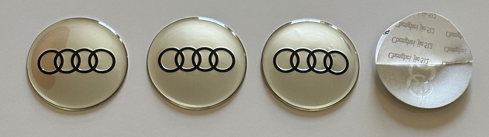 4 pcs (Set) 65mm - 2.56inch Silver Audi Wheel Center Hub Caps Stickers - Image 5