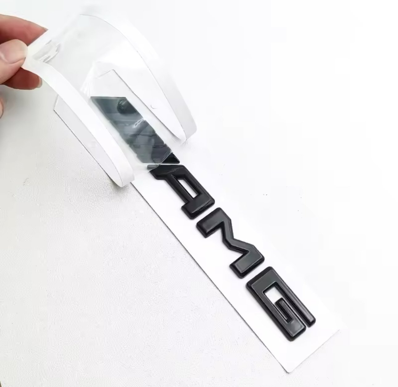 1 pcs Black Matte 3D AMG Metal Emblem Sticker - Image 2
