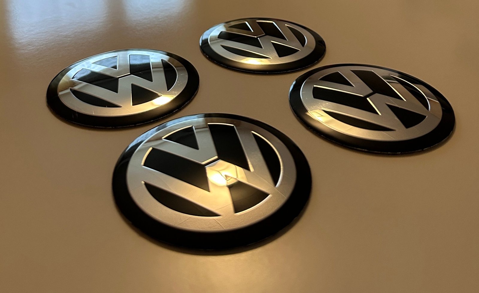 4 pcs (Set) 120mm - 4.72inch Black Volkswagen Wheel Center Hub Caps Stickers - Image 2