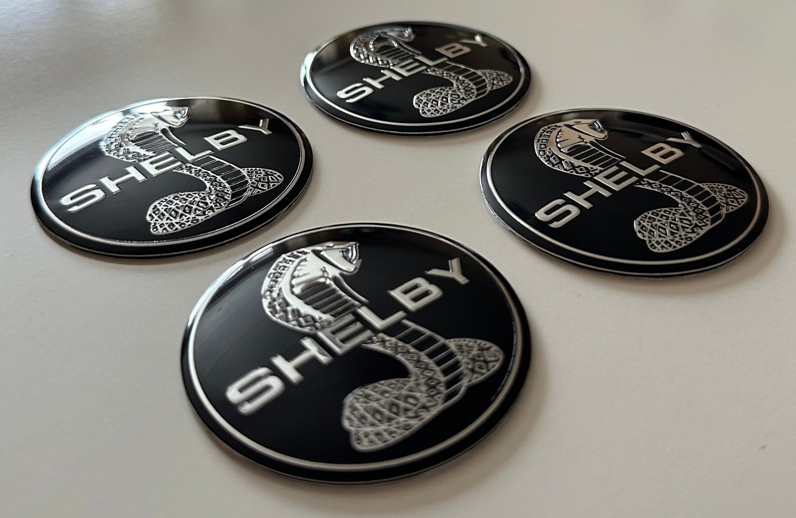 4 pcs (Set) 56mm - 2.20inch Black Shelby Wheel Center Hub Caps Stickers - Image 2