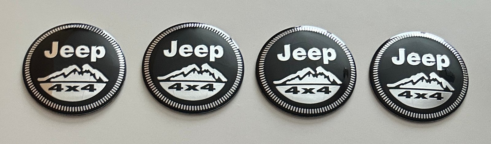 4 pcs (Set) 56mm - 2.20inch Black Jeep 4x4 Wheel Center Hub Caps Stickers - Image 4