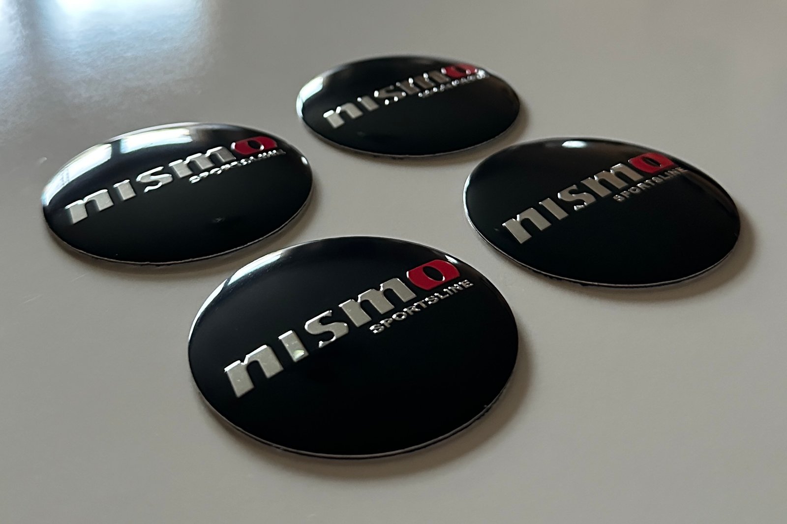 4 pcs (Set) 56mm - 2.20inch Black Nismo Sportsline Wheel Center Hub Caps Stickers - Image 2