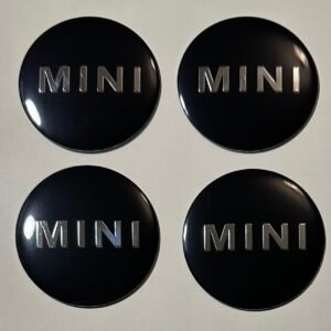 4 pcs (Set) 56mm - 2.20inch Black Mini Cooper Wheel Center Hub Caps Stickers