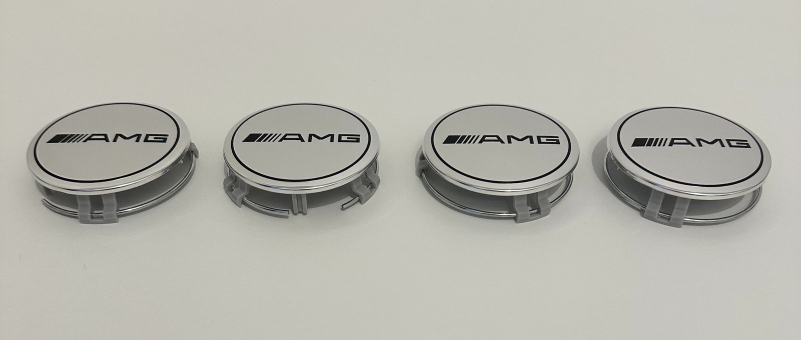4 pcs (Set) 75mm - 2.95inch Silver AMG Wheel Center Hub Caps - Image 4