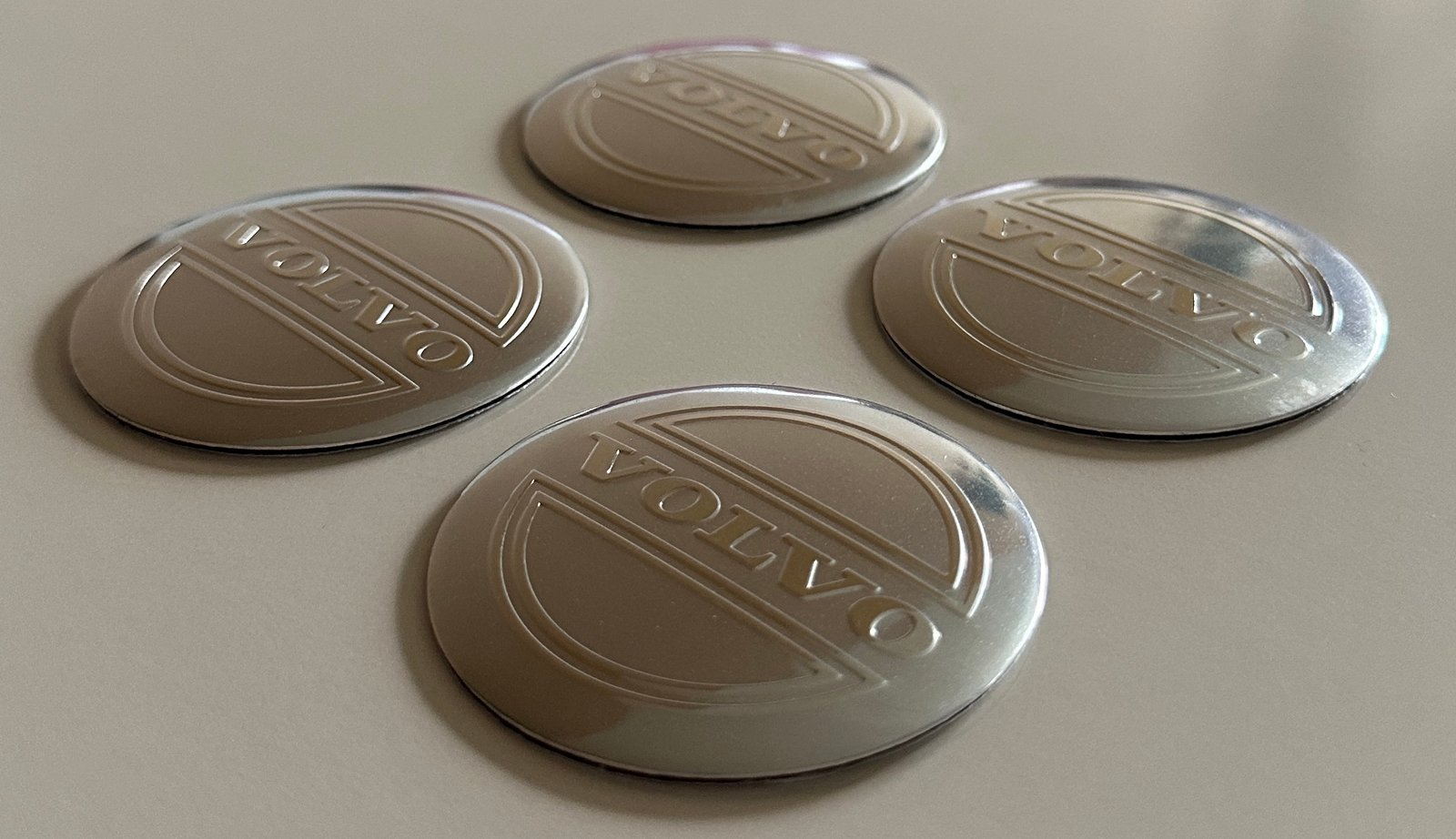 4 pcs (Set) 56mm - 2.20inch Silver Volvo Wheel Center Hub Caps Stickers - Image 3