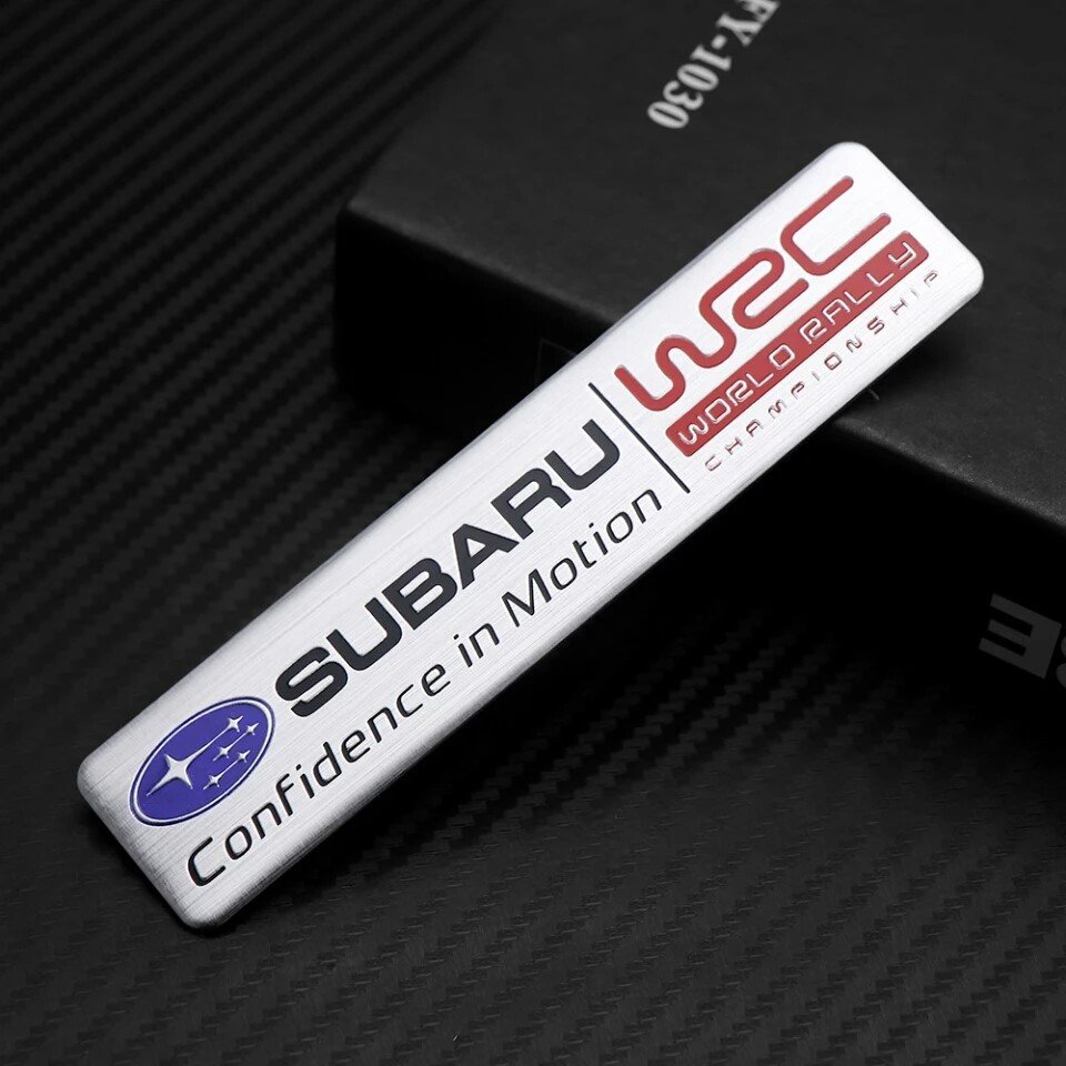1 pcs Silver Subaru WRC Metal Emblem Sticker