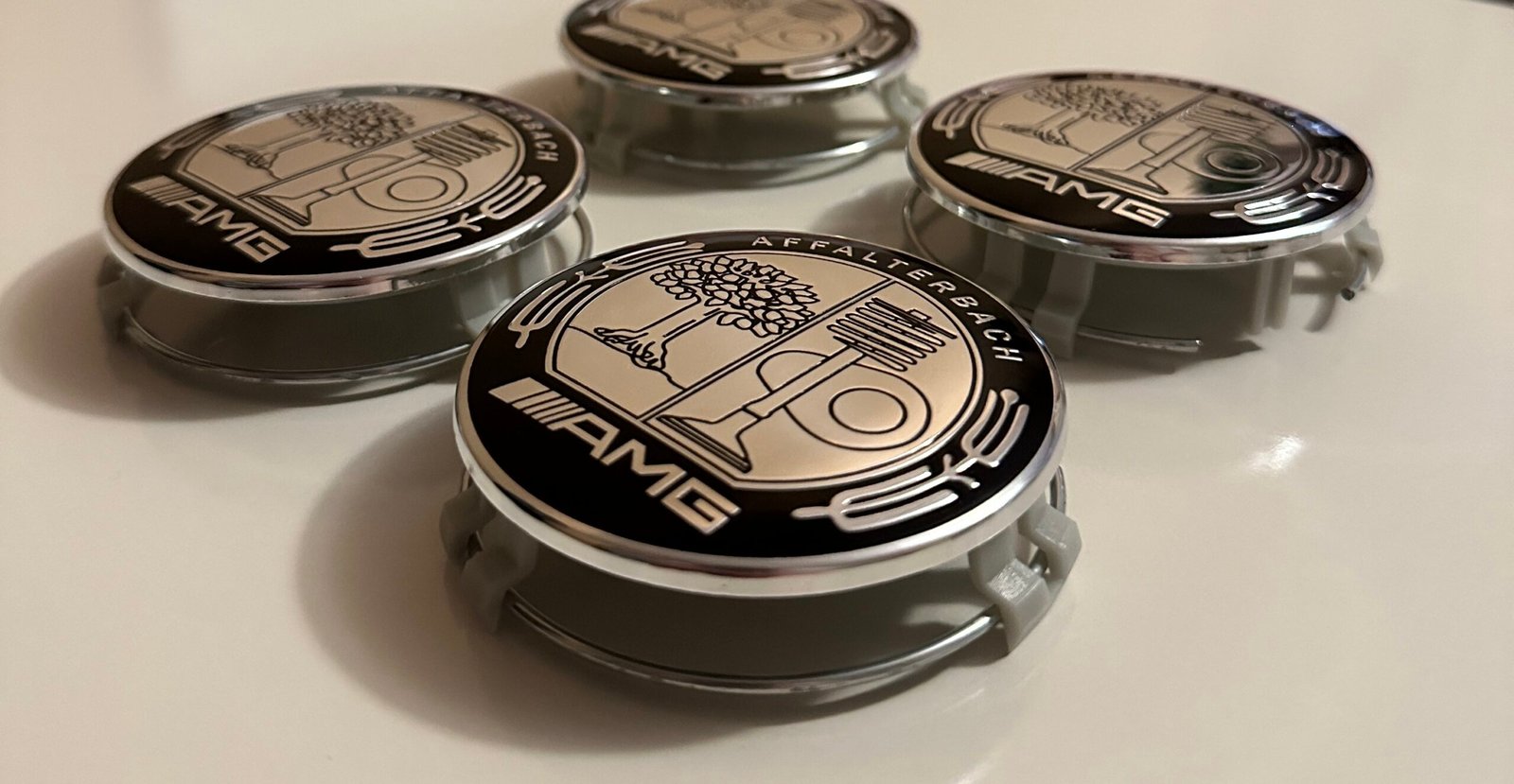4 pcs (Set) 75mm - 2.95inch Silver AMG Affalterbach Wheel Center Hub Caps - Image 3