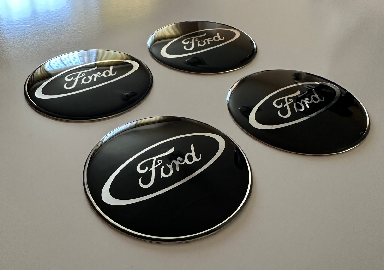 4 pcs (Set) 65mm - 2.56inch Black Ford Wheel Center Hub Caps Stickers - Image 2
